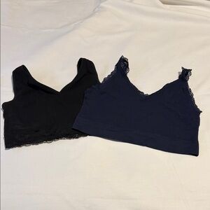 Maurices Black and Blue Lace Bralettes